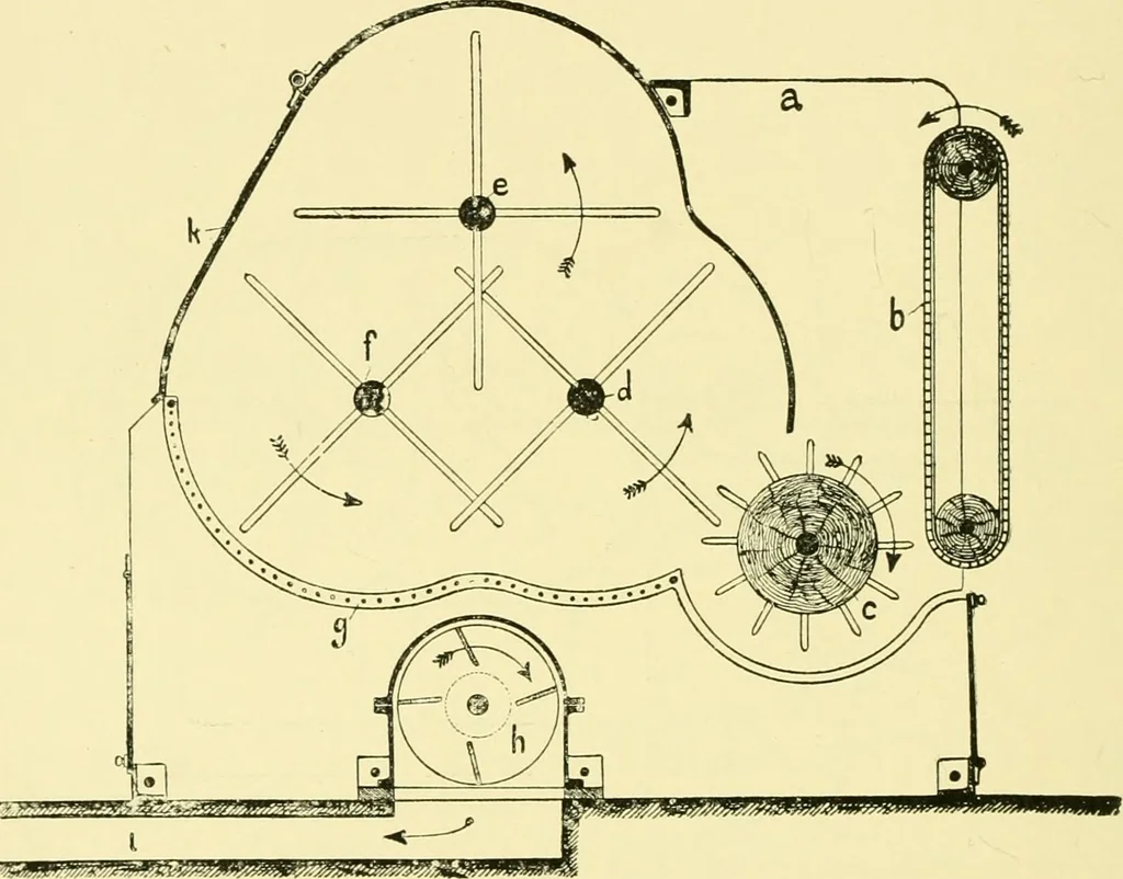 An illustration from Textile raw materials and their conversion into yarns : (the study of the raw materials and the technology of the spinning process) a text-book for textile, trade and higher technical schools, as also for self-instruction ; based upon the ordinary syllabus and curriculum of the Imperial and Royal Austrian weaving schools, 1901, leaf 333