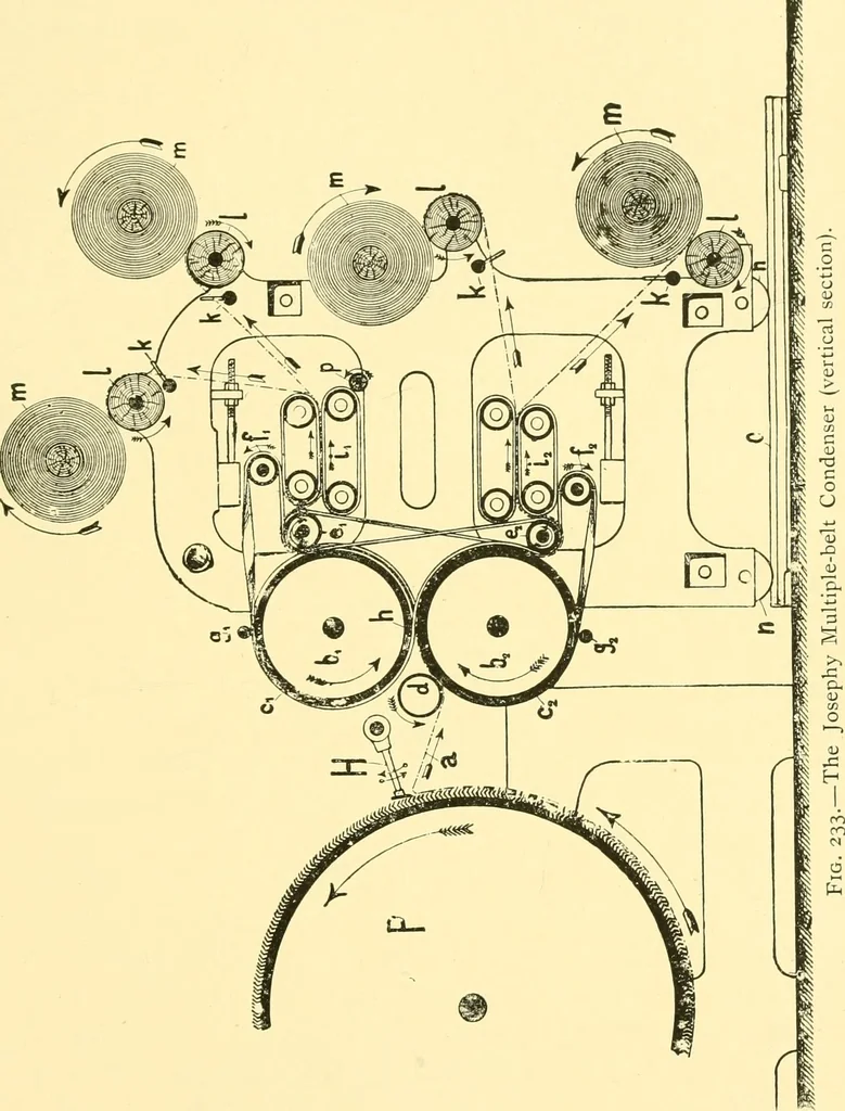 An illustration from Textile raw materials and their conversion into yarns : (the study of the raw materials and the technology of the spinning process) a text-book for textile, trade and higher technical schools, as also for self-instruction ; based upon the ordinary syllabus and curriculum of the Imperial and Royal Austrian weaving schools, 1901, leaf 370