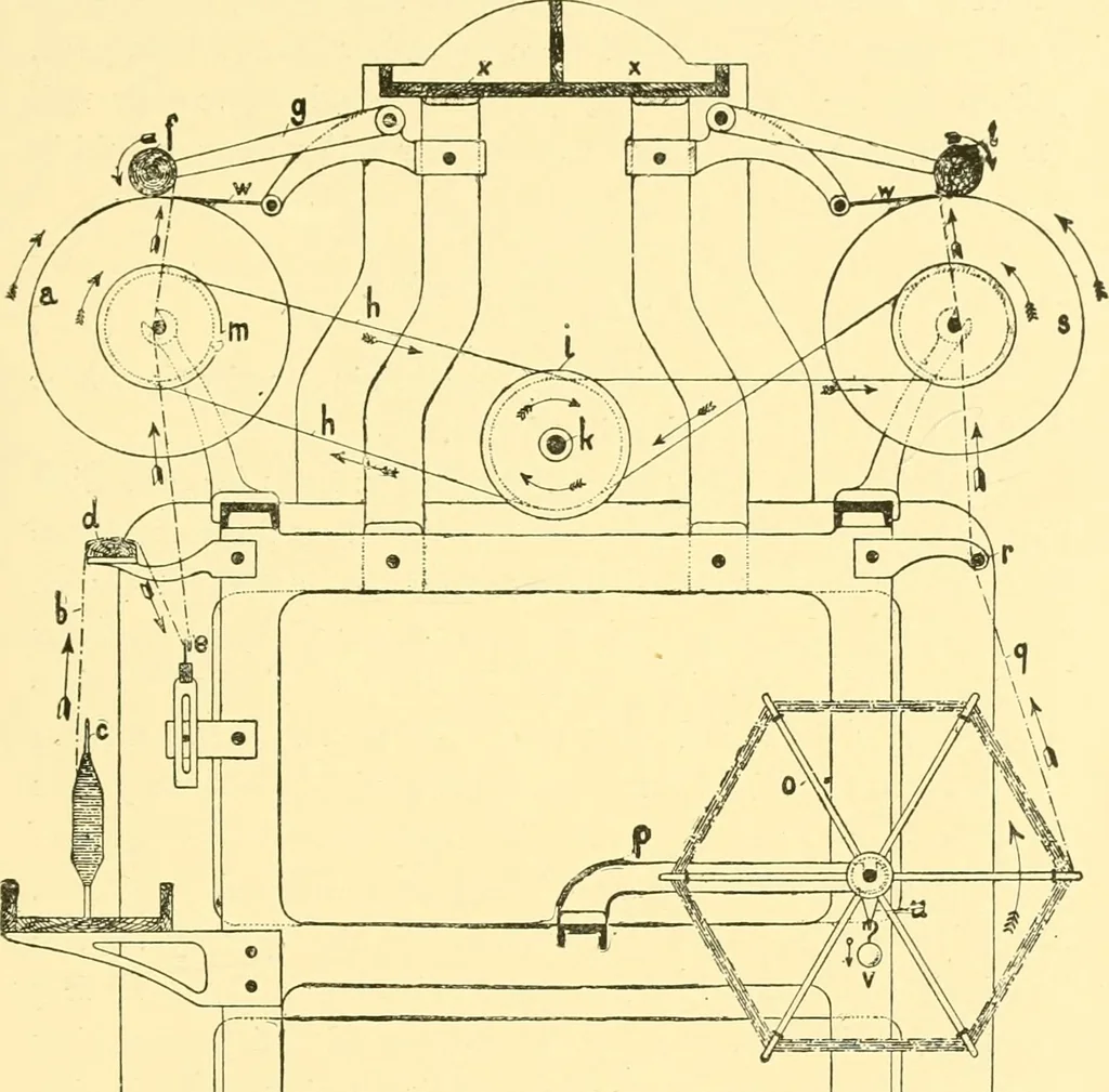 An illustration from Textile raw materials and their conversion into yarns : (the study of the raw materials and the technology of the spinning process) a text-book for textile, trade and higher technical schools, as also for self-instruction ; based upon the ordinary syllabus and curriculum of the Imperial and Royal Austrian weaving schools, 1901, leaf 400