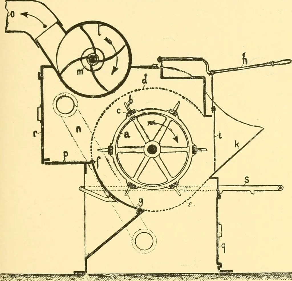 An illustration from Textile raw materials and their conversion into yarns : (the study of the raw materials and the technology of the spinning process) a text-book for textile, trade and higher technical schools, as also for self-instruction ; based upon the ordinary syllabus and curriculum of the Imperial and Royal Austrian weaving schools, 1901, leaf 452