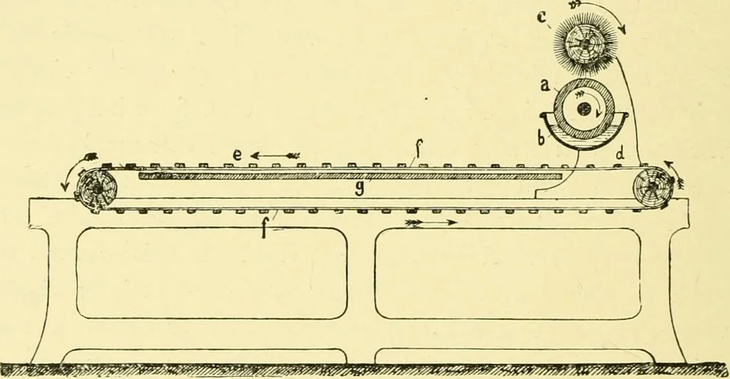 An illustration from Textile raw materials and their conversion into yarns : (the study of the raw materials and the technology of the spinning process) a text-book for textile, trade and higher technical schools, as also for self-instruction ; based upon the ordinary syllabus and curriculum of the Imperial and Royal Austrian weaving schools, 1901, leaf 463