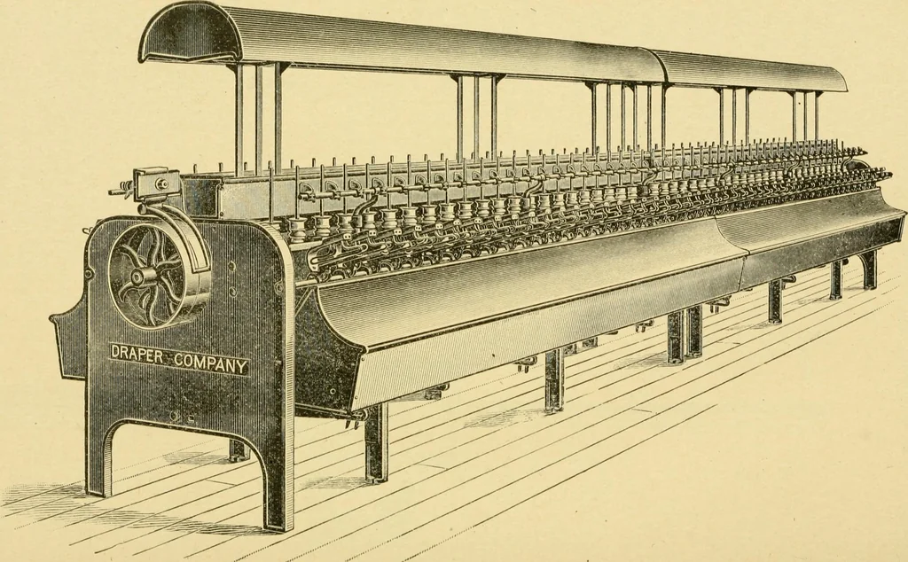 An illustration from Textile texts for cotton manufacturers : concerning the proper methods of equipping and running mills ... and a full list of the patented cotton machinery introduced and sold by the Draper Company, 1903, leaf 199
