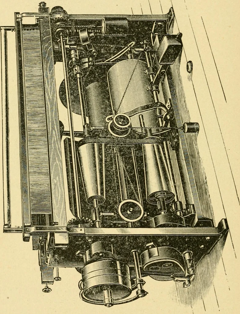 An illustration from Textile texts for cotton manufacturers : concerning the proper methods of equipping and running mills ... and a full list of the patented cotton machinery introduced and sold by the Draper Company, 1903, leaf 213