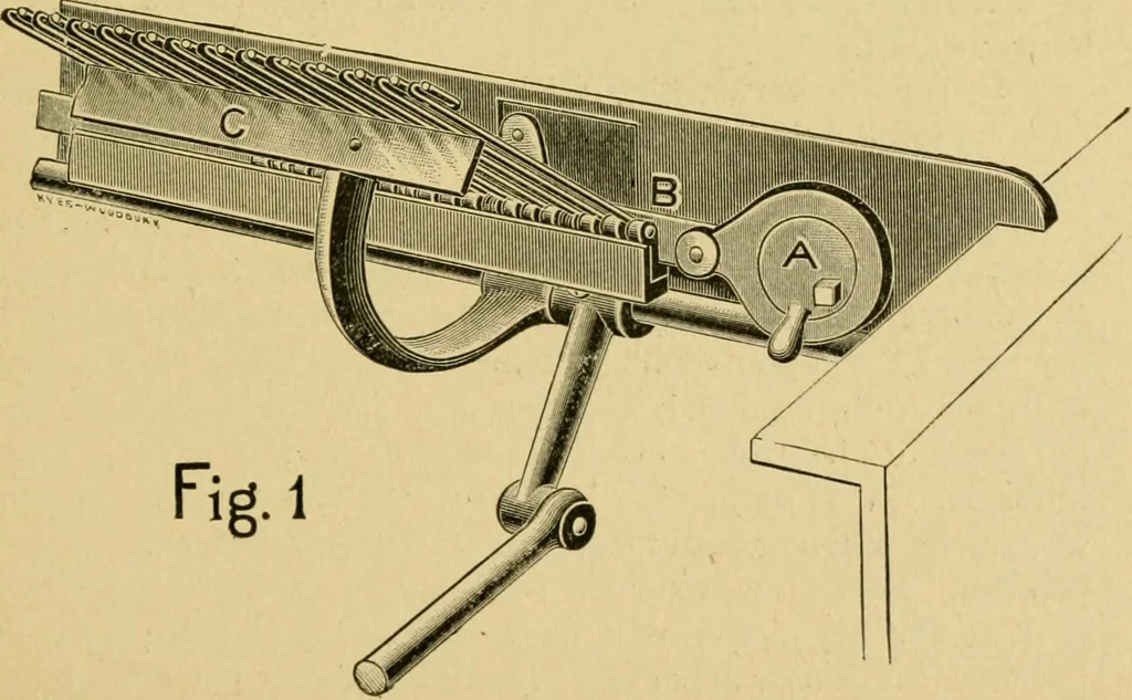 An illustration from Textile texts for cotton manufacturers : concerning the proper methods of equipping and running mills ... and a full list of the patented cotton machinery introduced and sold by the Draper Company, 1903, leaf 214