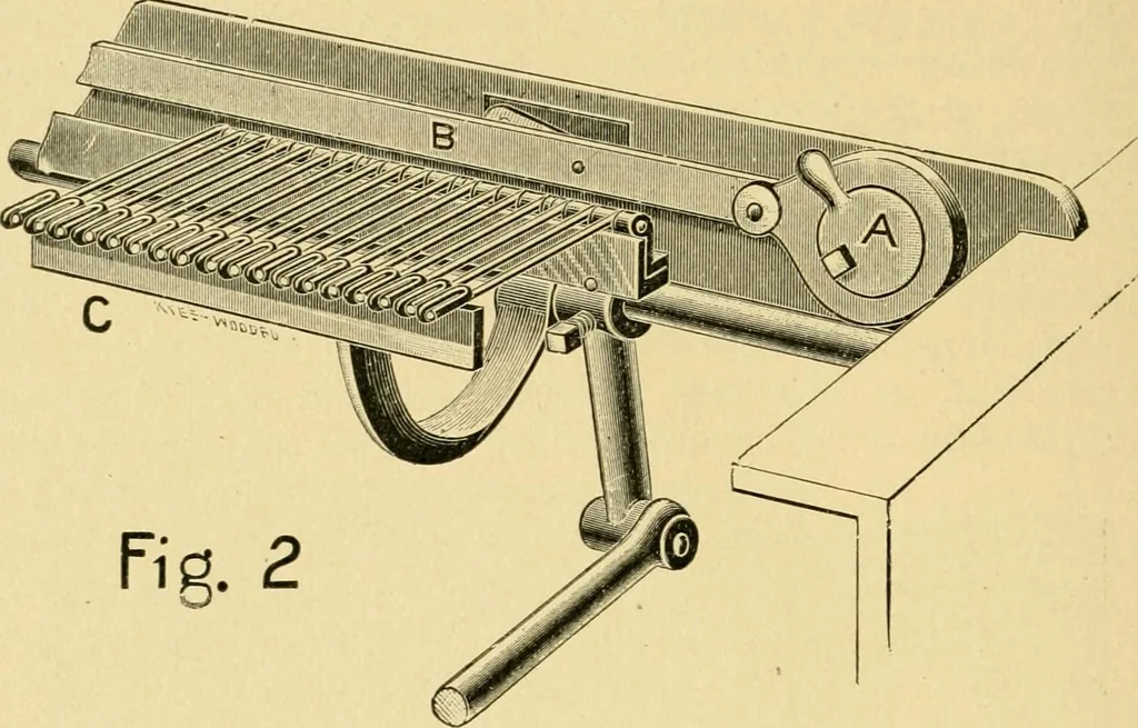 An illustration from Textile texts for cotton manufacturers : concerning the proper methods of equipping and running mills ... and a full list of the patented cotton machinery introduced and sold by the Draper Company, 1903, leaf 215