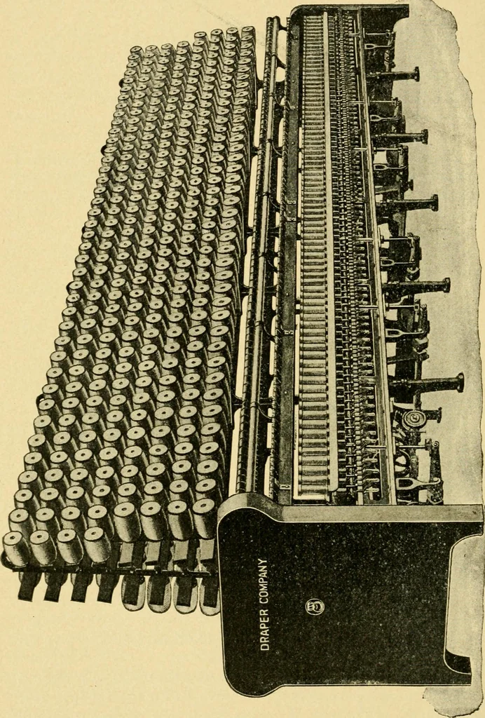 An illustration from Textile texts for cotton manufacturers : concerning the proper methods of equipping and running mills ... and a full list of the patented cotton machinery introduced and sold by the Draper Company, 1903, leaf 237