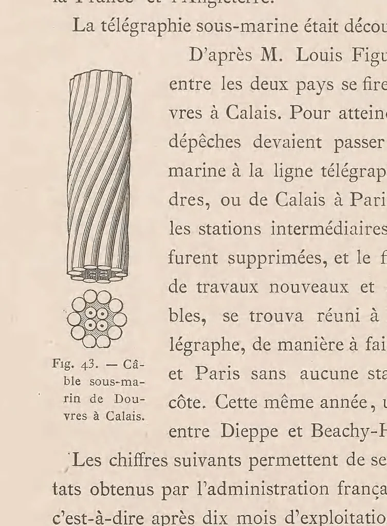 An illustration from La télégraphie historique : depuis les temps les plus reculés jusqu'à nos jours, 1888, leaf 236