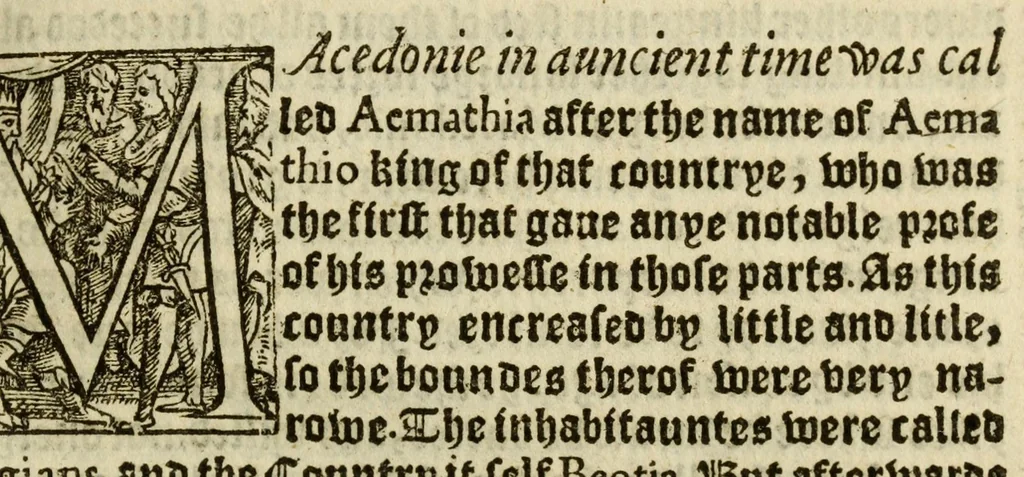An illustration from Thabridgemente of the histories of Trogus Pompeius, 1570, leaf 109