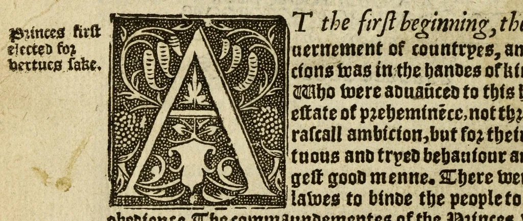 An illustration from Thabridgemente of the histories of Trogus Pompeius, 1570, leaf 30