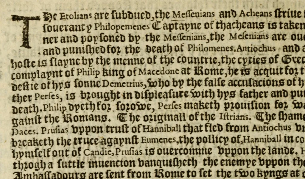 An illustration from Thabridgemente of the histories of Trogus Pompeius, 1570, leaf 306