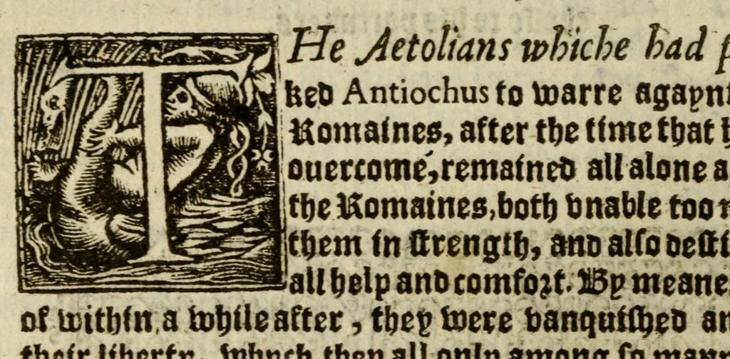 An illustration from Thabridgemente of the histories of Trogus Pompeius, 1570, leaf 306