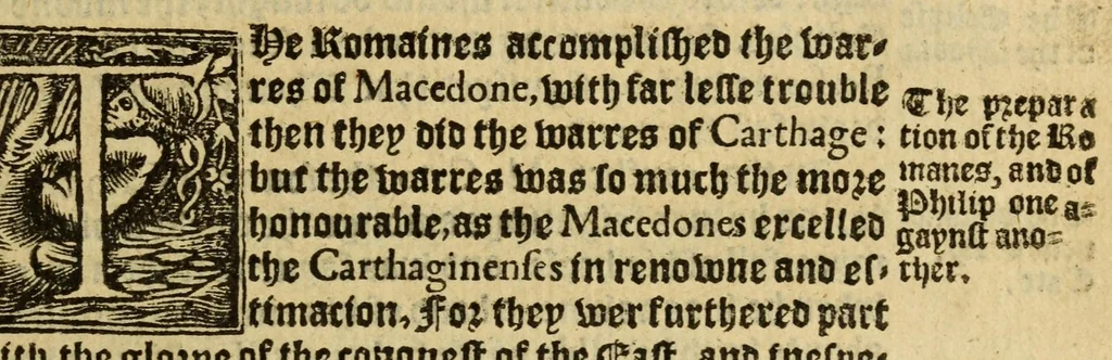 An illustration from Thabridgemente of the histories of Trogus Pompeius, 1570, leaf 313