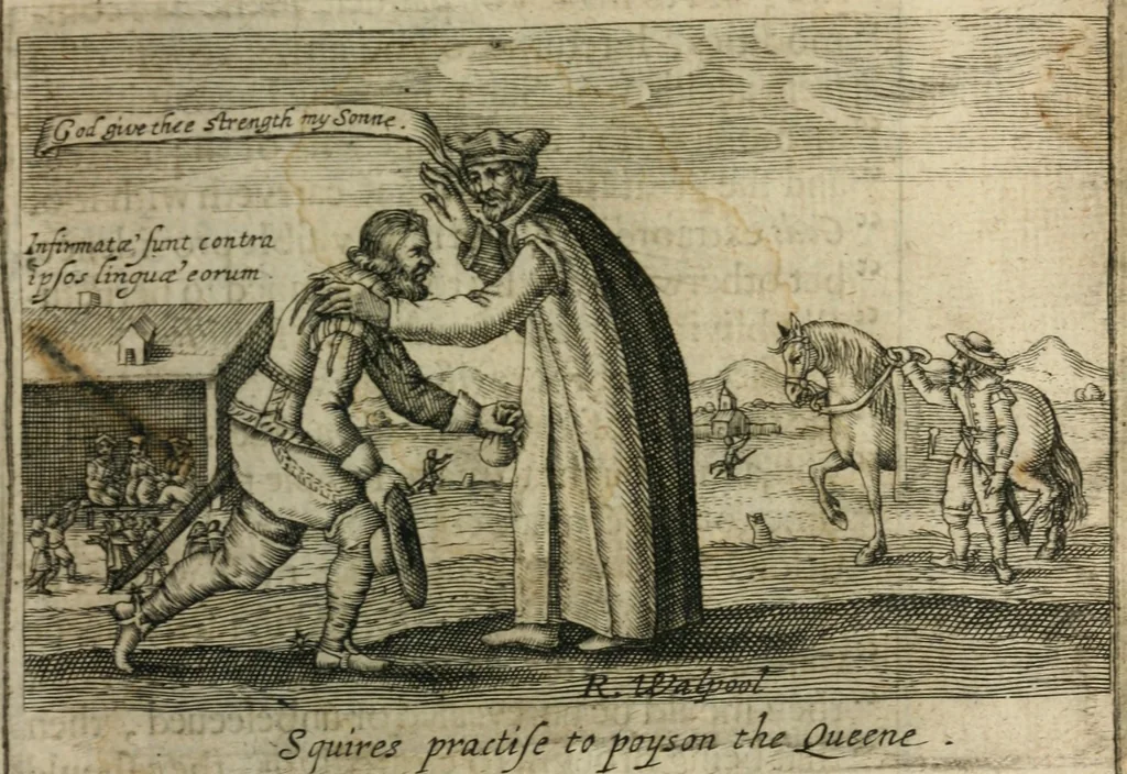 An illustration from A thankfull remembrance of Gods mercie. In an historical collection of the great and mercifull deliuerances of the church and state of England, since the gospell beganne here to flourish, from the beginning of Queene Elizabeth, 1630, leaf 216