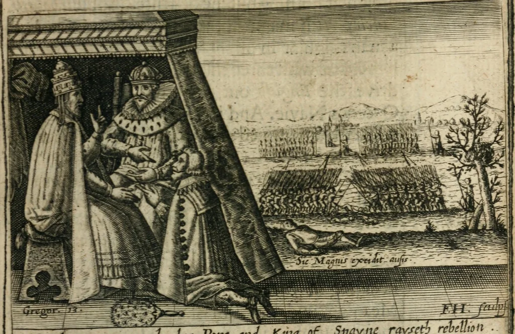 An illustration from A thankfull remembrance of Gods mercie. In an historical collection of the great and mercifull deliuerances of the church and state of England, since the gospell beganne here to flourish, from the beginning of Queene Elizabeth, 1630, leaf 54