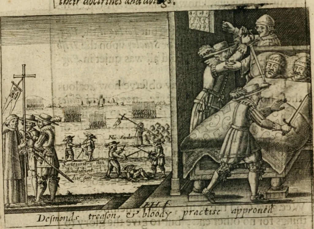 An illustration from A thankfull remembrance of Gods mercie. In an historical collection of the great and mercifull deliuerances of the church and state of England, since the gospell beganne here to flourish, from the beginning of Queene Elizabeth, 1630, leaf 59