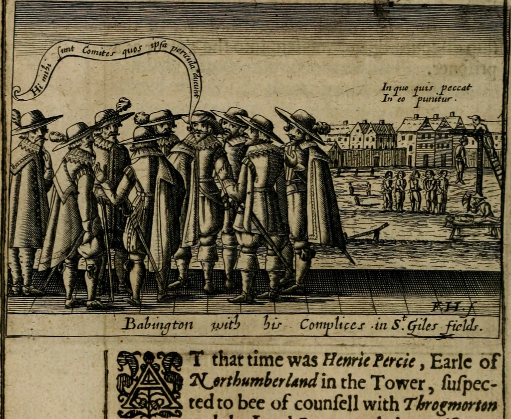 An illustration from A thankfvll remembrance of Gods mercie : in a historicall collection of the great and mercifull deliuerances of the church and state of England, since the Gospell beganne here to flourish, from the beginning of Queene Elizabeth, 1630, leaf 113