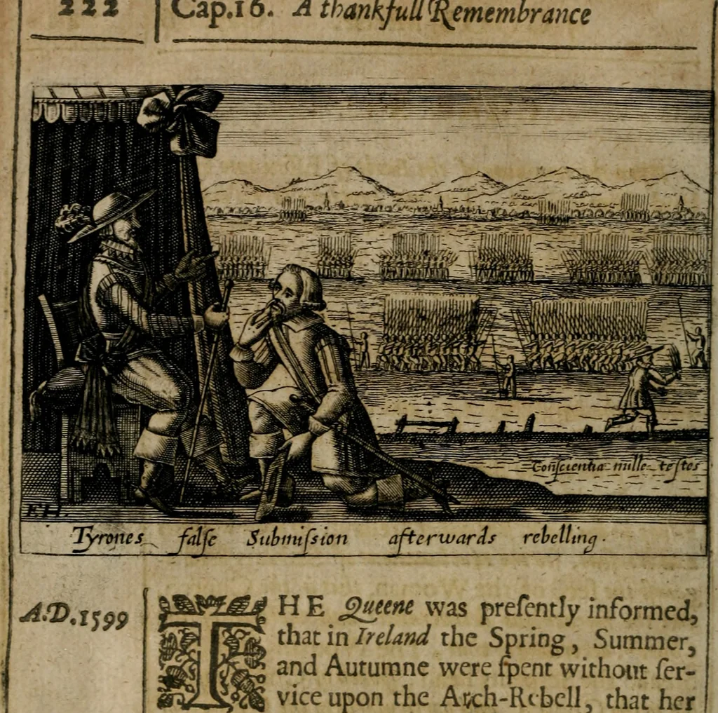 An illustration from A thankfvll remembrance of Gods mercie : in a historicall collection of the great and mercifull deliuerances of the church and state of England, since the Gospell beganne here to flourish, from the beginning of Queene Elizabeth, 1630, leaf 235