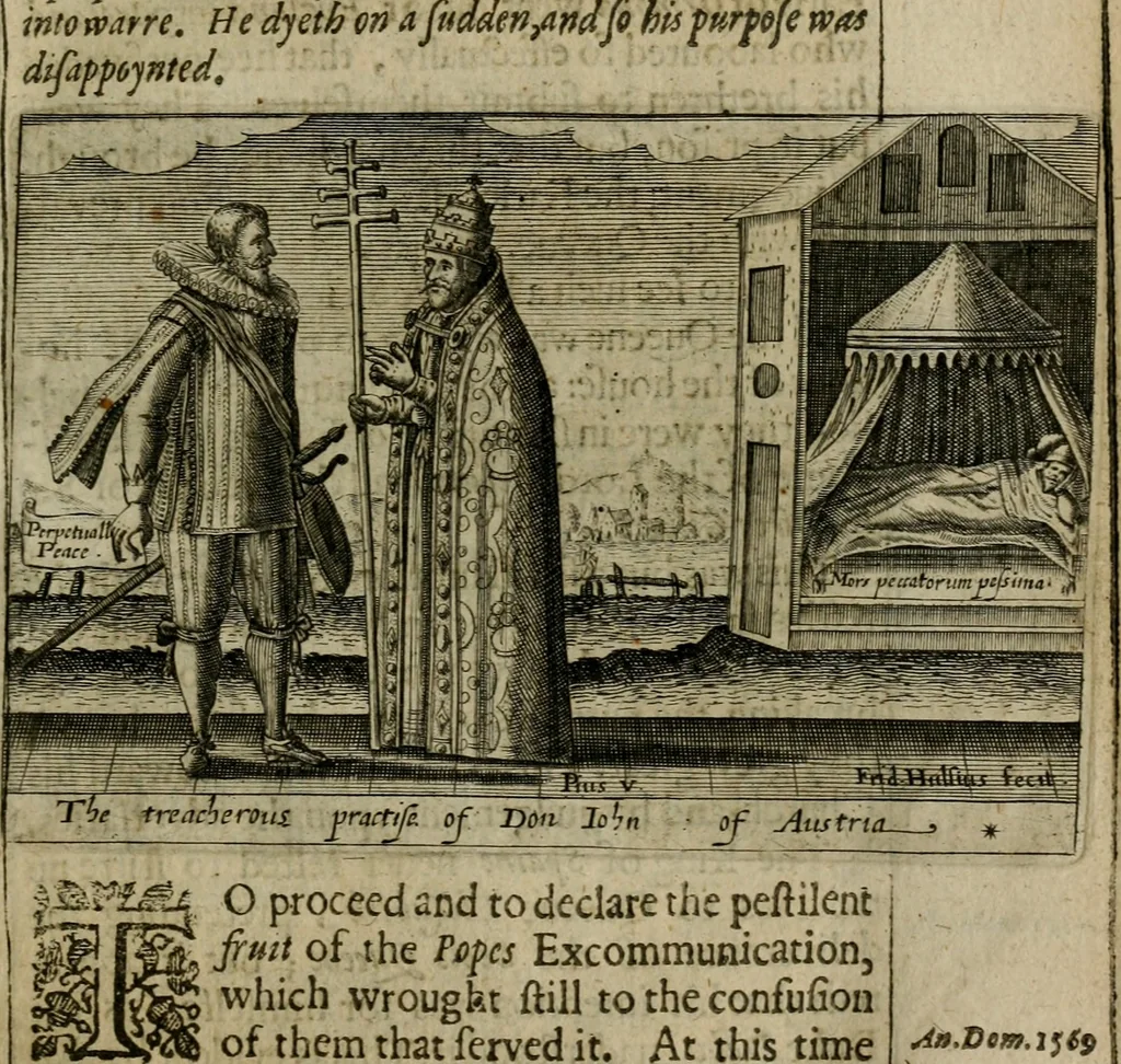 An illustration from A thankfvll remembrance of Gods mercie : in a historicall collection of the great and mercifull deliuerances of the church and state of England, since the Gospell beganne here to flourish, from the beginning of Queene Elizabeth, 1630, leaf 42