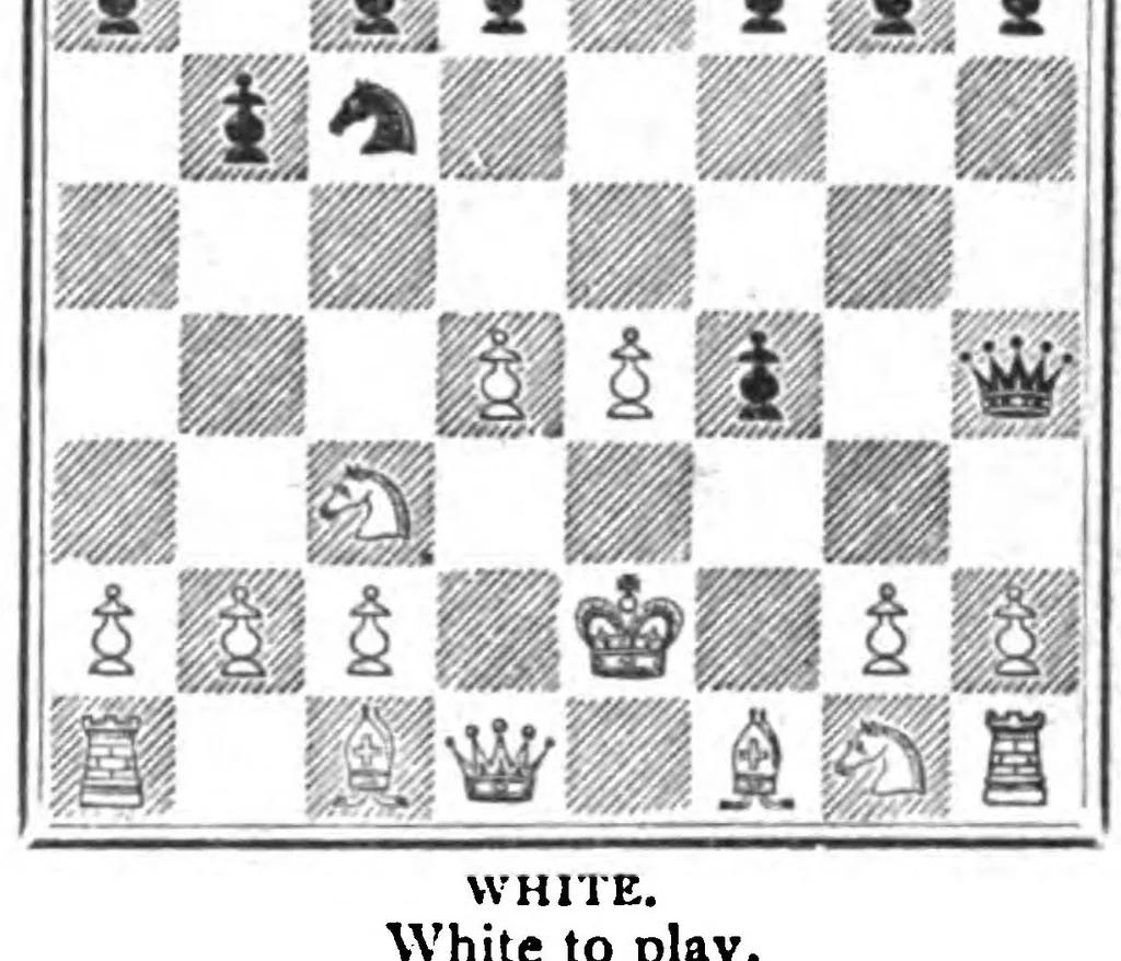 An illustration from The British Chess Magazine Volume 18 1898, 1898, leaf 385