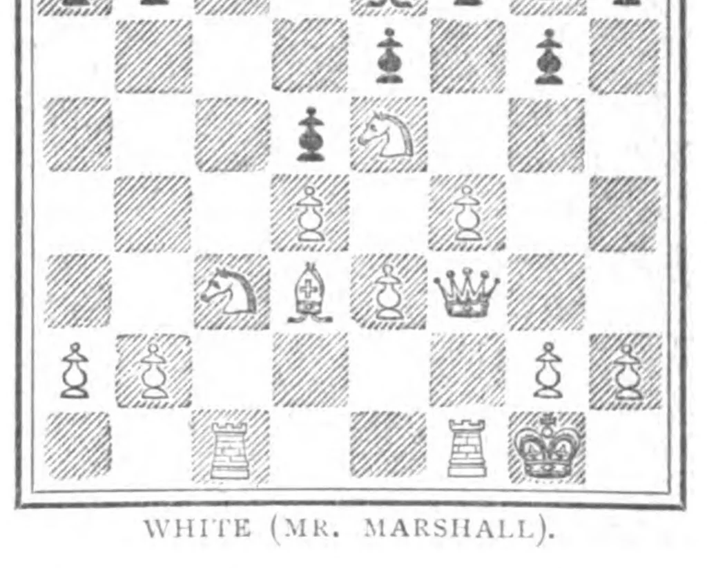 An illustration from The British Chess Magazine Volume 25 1905, 1905, leaf 133
