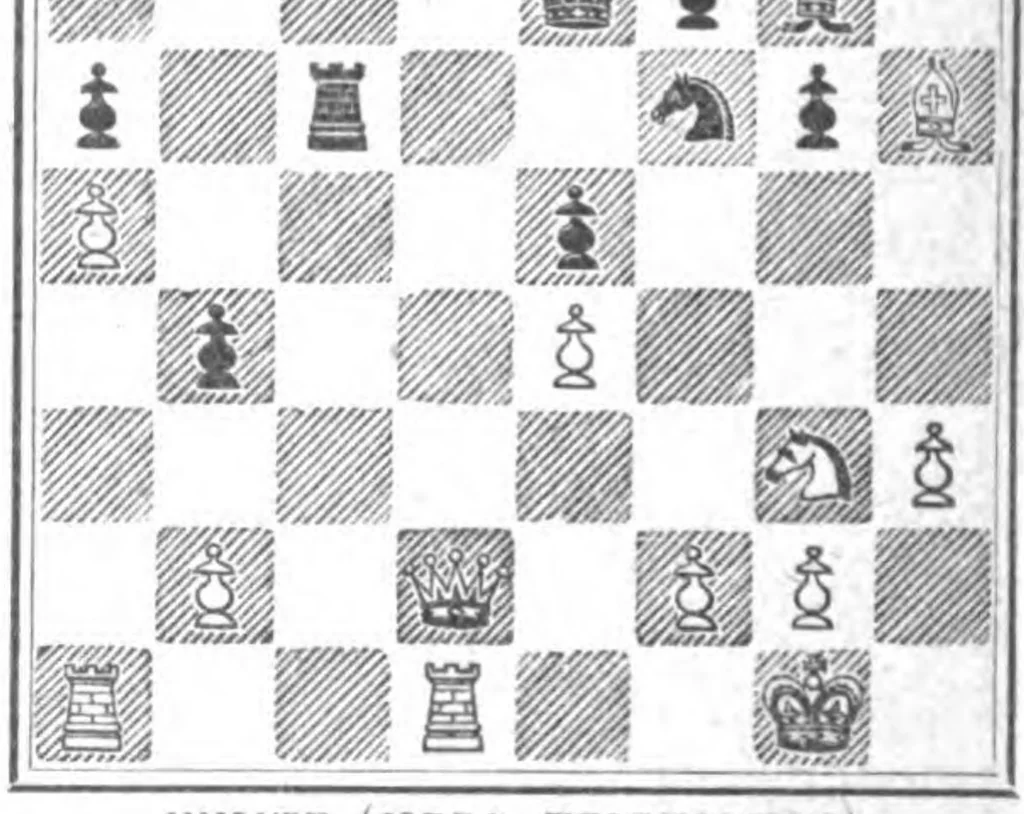 An illustration from The British Chess Magazine Volume 25 1905, 1905, leaf 288