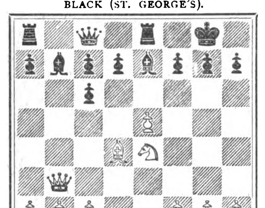 An illustration from The British Chess Magazine Volume 25 1905, 1905, leaf 344