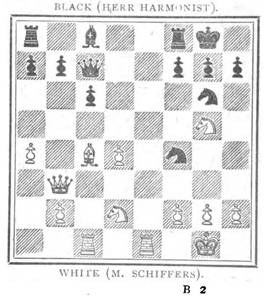 An illustration from The British Chess Magazine Volume 25 1905, 1905, leaf 73