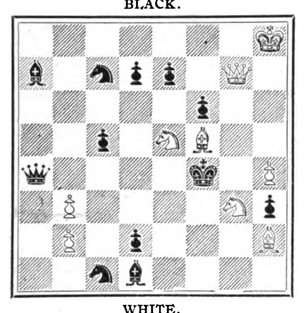 An illustration from The British Chess Magazine Volume 30 1910, 1910, leaf 443