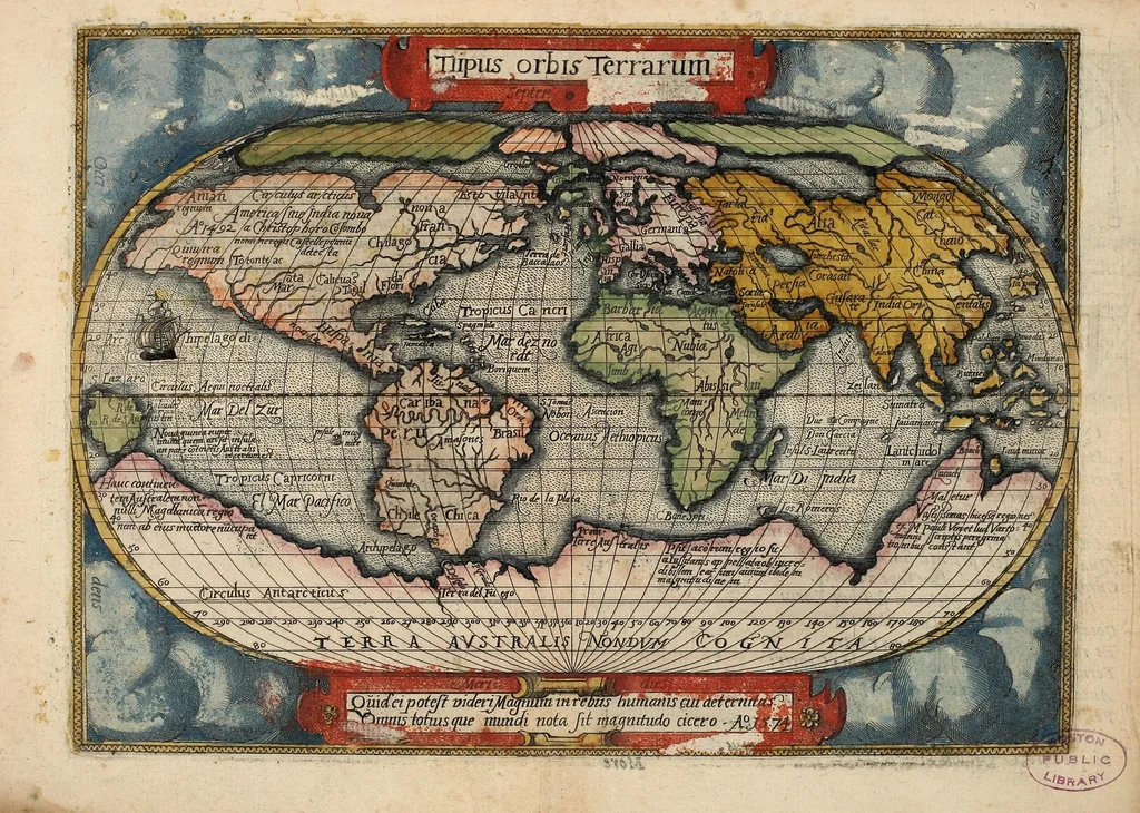 An illustration from Theatri orbis terrarum enchiridion, minoribus tabulis per Philippum Gallaeum exaratum : et carmine heroico, ex variis geographis & poetis collecto, 1585, leaf 17