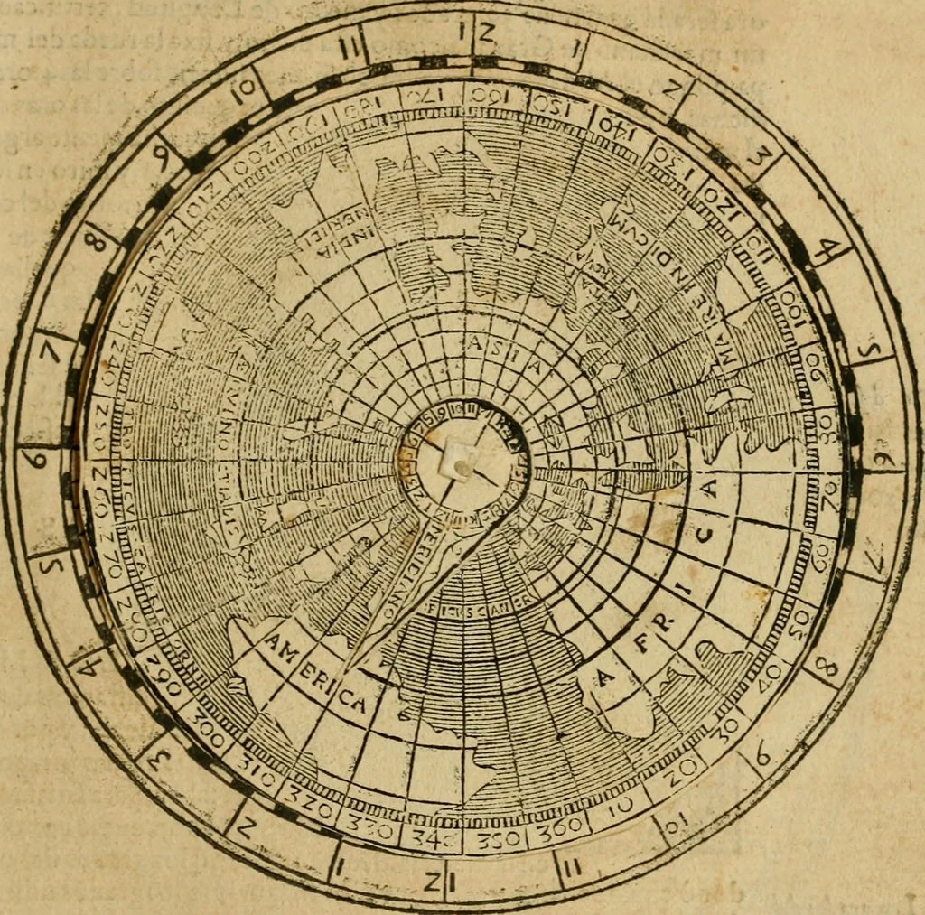 An illustration from Theatro del mundo, y del tiempo : en el qual no solo se descriuen sus partes, y se da regla en el medirlas, mas con ingeniosas y acomodadas demostraciones y figuras, se representan ante los lectores ... : cõ index, 1614, leaf 86