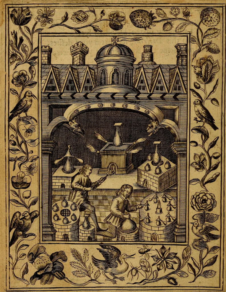 An illustration from Theatrum chemicum britannicum : containing severall poeticall pieces of our famous English philosophers, who have written the hermetique mysteries in their owne ancient language, 1652, leaf 123