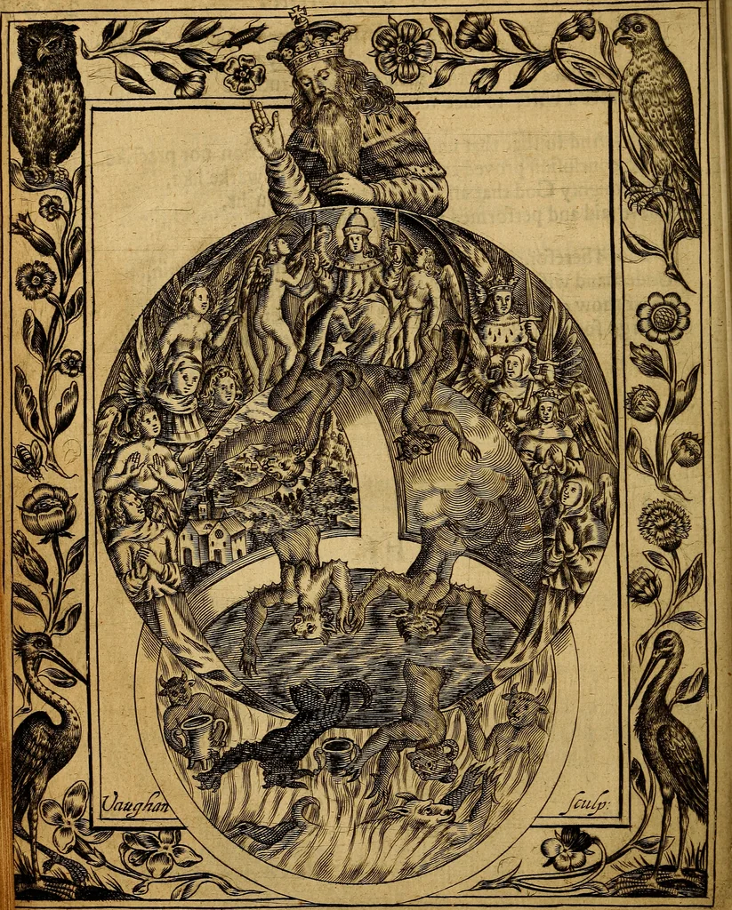 An illustration from Theatrum chemicum britannicum : containing severall poeticall pieces of our famous English philosophers, who have written the hermetique mysteries in their owne ancient language, 1652, leaf 233