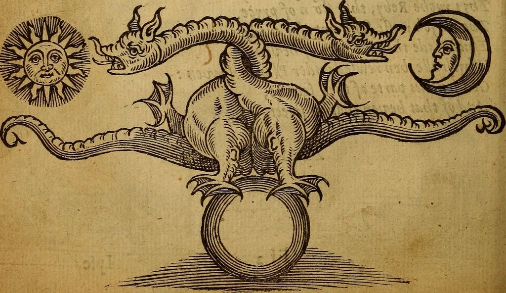 An illustration from Theatrum chemicum britannicum : containing severall poeticall pieces of our famous English philosophers, who have written the hermetique mysteries in their owne ancient language, 1652, leaf 235