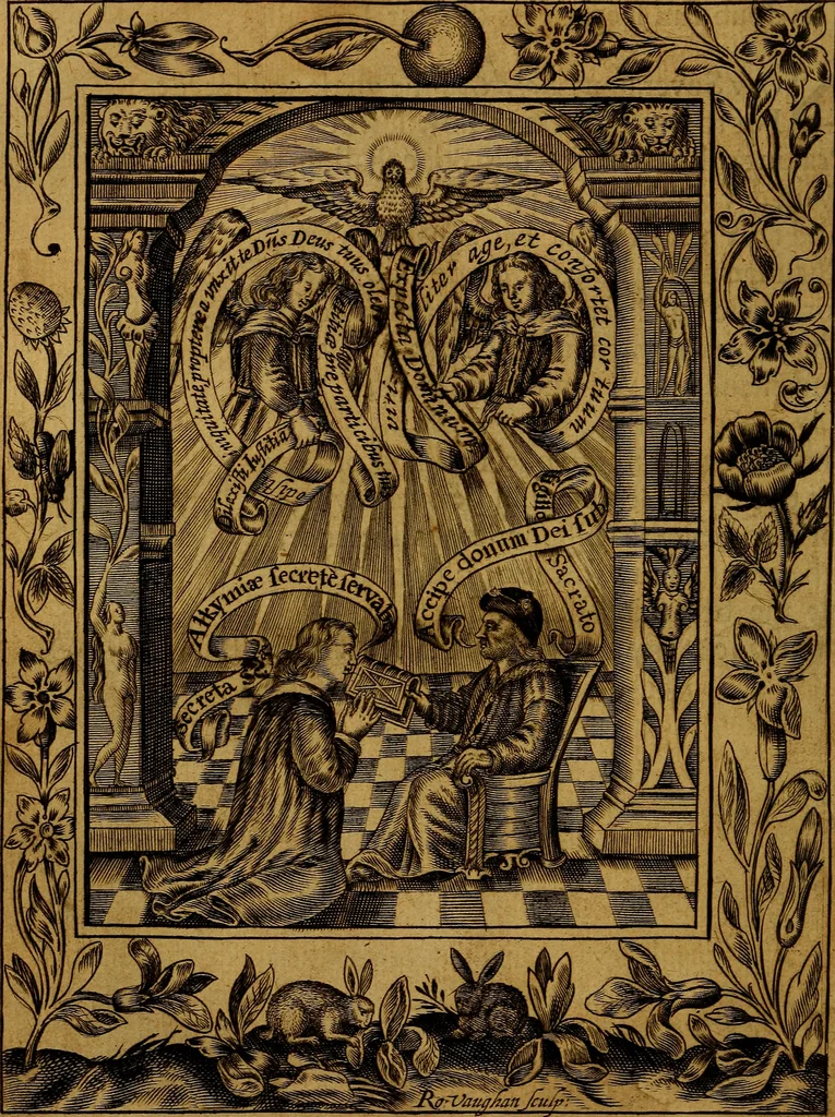 An illustration from Theatrum chemicum britannicum : containing severall poeticall pieces of our famous English philosophers, who have written the hermetique mysteries in their owne ancient language, 1652, leaf 33