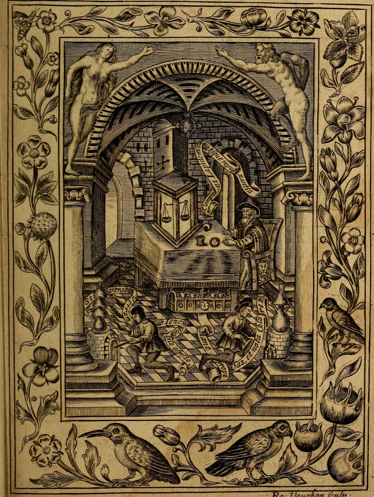 An illustration from Theatrum chemicum britannicum : containing severall poeticall pieces of our famous English philosophers, who have written the hermetique mysteries in their owne ancient language, 1652, leaf 72