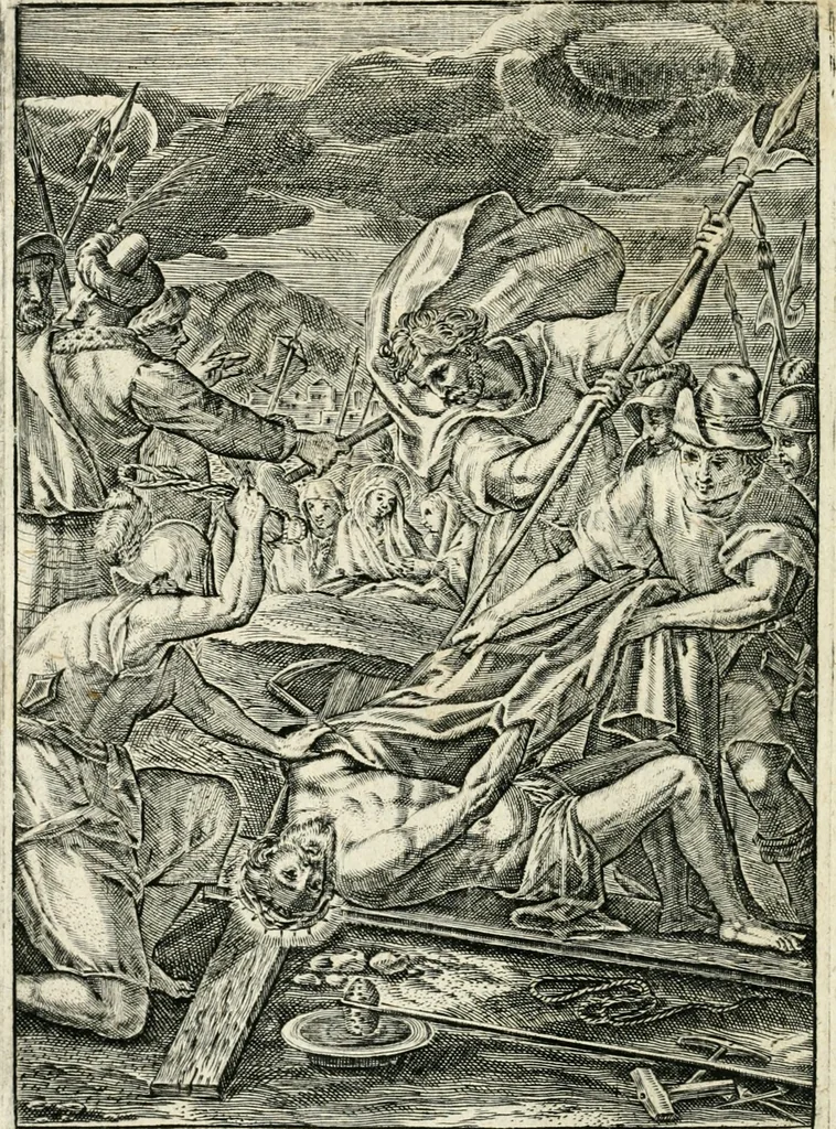 An illustration from Theatrum D.N. Iesu Christi : atrociorum cruciatuum c. lectori spectatori propositum, 1658, leaf 111