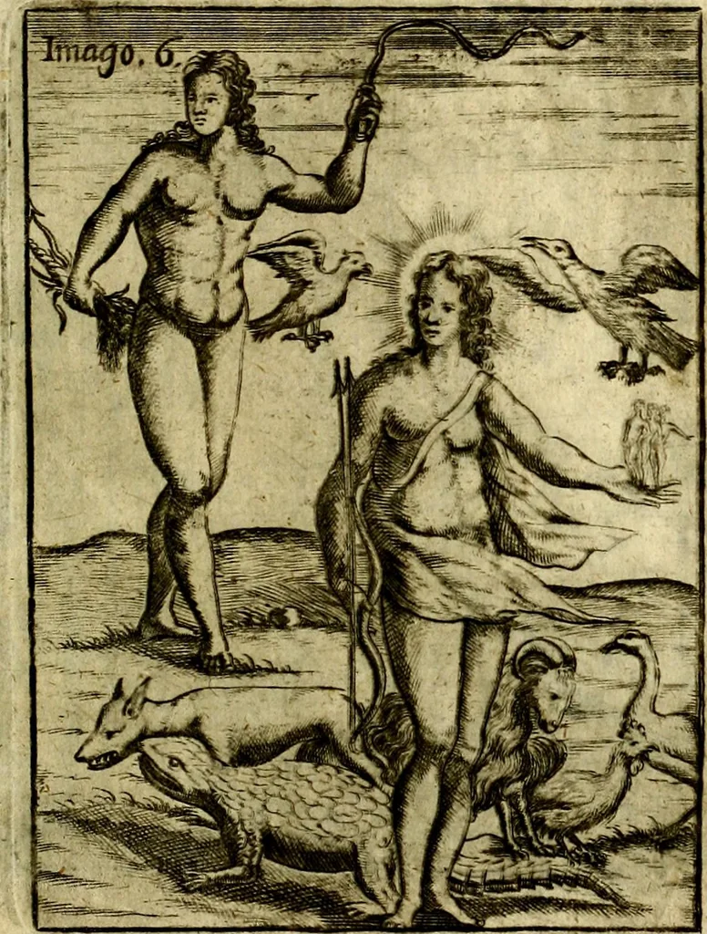 An illustration from Theatrum ethnico idololatrieum politico historicum, ethnicorum idololatrias, simulacra, templa, sacrificia & deos, illorum origines, ritus & caeremonias, quae in perficiendis sacris, fuerunt observata, quidque illis indicare voluerint, representans, 1699, leaf 264