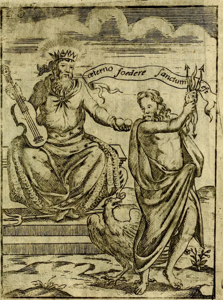 An illustration from Theatrum ethnico idololatrieum politico historicum, ethnicorum idololatrias, simulacra, templa, sacrificia & deos, illorum origines, ritus & caeremonias, quae in perficiendis sacris, fuerunt observata, quidque illis indicare voluerint, representans, 1699, leaf 290