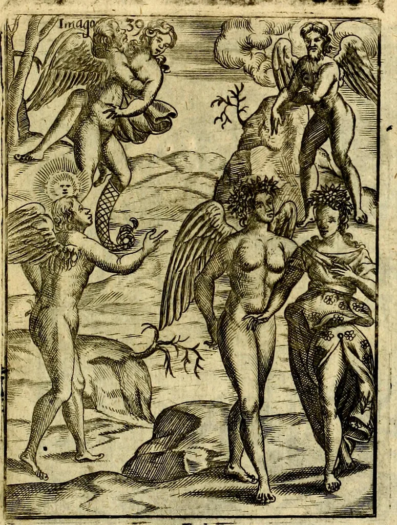 An illustration from Theatrum ethnico idololatrieum politico historicum, ethnicorum idololatrias, simulacra, templa, sacrificia & deos, illorum origines, ritus & caeremonias, quae in perficiendis sacris, fuerunt observata, quidque illis indicare voluerint, representans, 1699, leaf 328