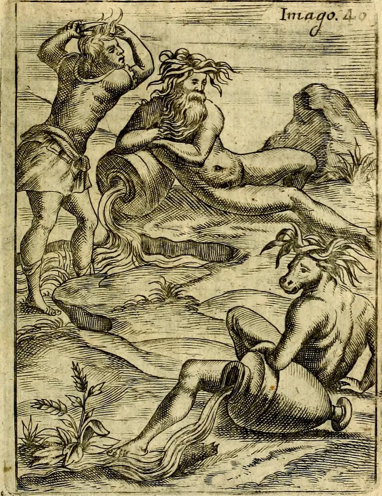 An illustration from Theatrum ethnico idololatrieum politico historicum, ethnicorum idololatrias, simulacra, templa, sacrificia & deos, illorum origines, ritus & caeremonias, quae in perficiendis sacris, fuerunt observata, quidque illis indicare voluerint, representans, 1699, leaf 330
