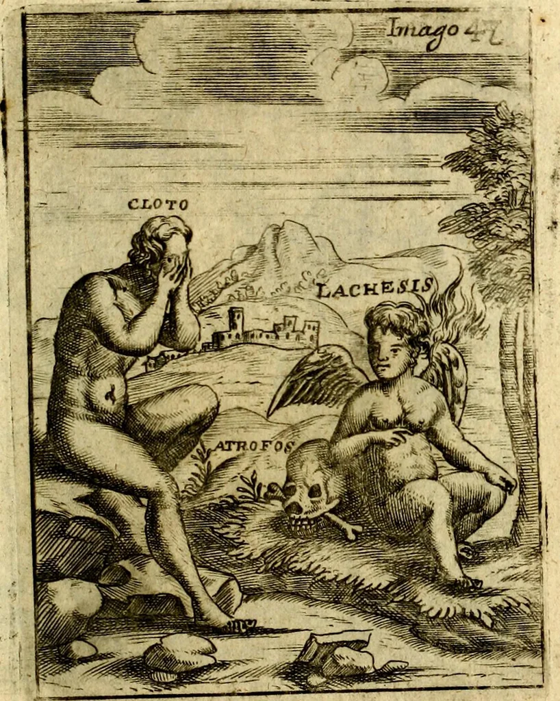 An illustration from Theatrum ethnico idololatrieum politico historicum, ethnicorum idololatrias, simulacra, templa, sacrificia & deos, illorum origines, ritus & caeremonias, quae in perficiendis sacris, fuerunt observata, quidque illis indicare voluerint, representans, 1699, leaf 344