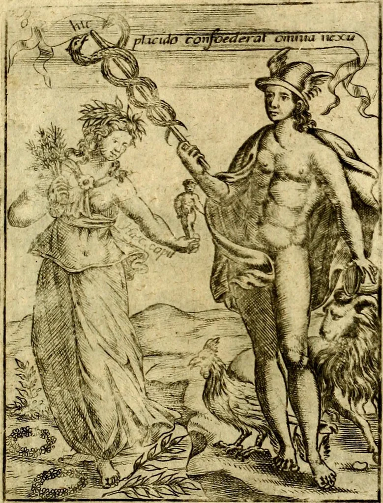An illustration from Theatrum ethnico idololatrieum politico historicum, ethnicorum idololatrias, simulacra, templa, sacrificia & deos, illorum origines, ritus & caeremonias, quae in perficiendis sacris, fuerunt observata, quidque illis indicare voluerint, representans, 1699, leaf 346