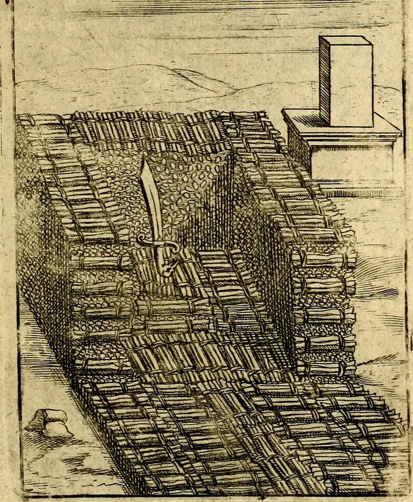 An illustration from Theatrum ethnico idololatrieum politico historicum, ethnicorum idololatrias, simulacra, templa, sacrificia & deos, illorum origines, ritus & caeremonias, quae in perficiendis sacris, fuerunt observata, quidque illis indicare voluerint, representans, 1699, leaf 376