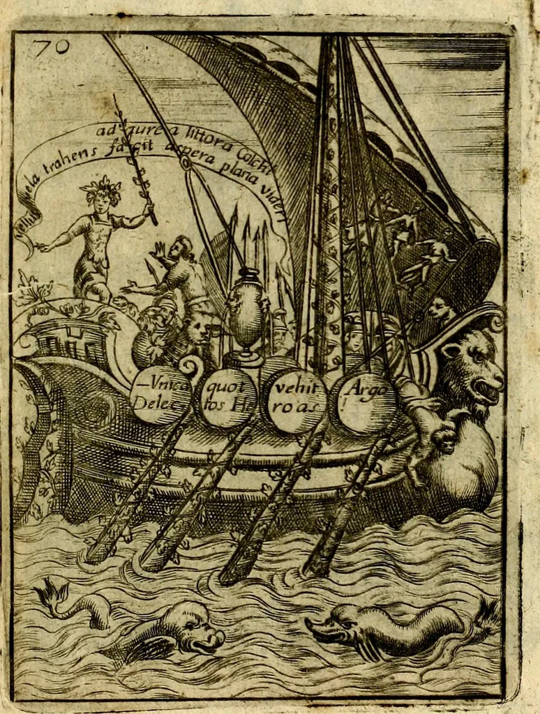 An illustration from Theatrum ethnico idololatrieum politico historicum, ethnicorum idololatrias, simulacra, templa, sacrificia & deos, illorum origines, ritus & caeremonias, quae in perficiendis sacris, fuerunt observata, quidque illis indicare voluerint, representans, 1699, leaf 390