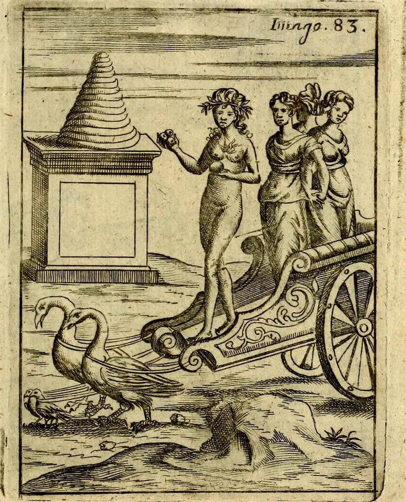 An illustration from Theatrum ethnico idololatrieum politico historicum, ethnicorum idololatrias, simulacra, templa, sacrificia & deos, illorum origines, ritus & caeremonias, quae in perficiendis sacris, fuerunt observata, quidque illis indicare voluerint, representans, 1699, leaf 414