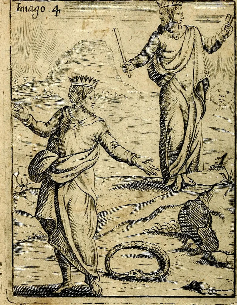 An illustration from Theatrum ethnico idololatrieum politico historicum, ethnicorum idololatrias, simulacra, templa, sacrificia & deos, illorum origines, ritus & caeremonias, quae in perficiendis sacris, fuerunt observata, quidque illis indicare voluerint, representans, 1699, leaf 255