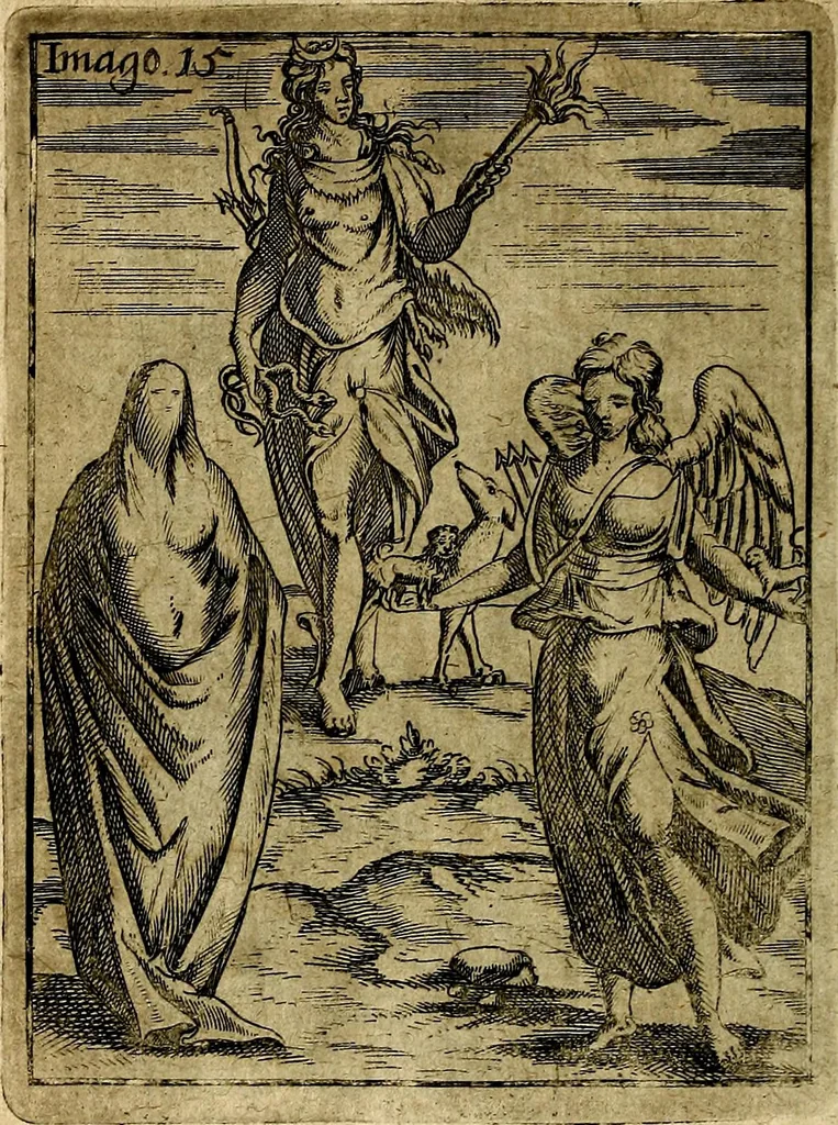 An illustration from Theatrum ethnico idololatrieum politico historicum, ethnicorum idololatrias, simulacra, templa, sacrificia & deos, illorum origines, ritus & caeremonias, quae in perficiendis sacris, fuerunt observata, quidque illis indicare voluerint, representans, 1699, leaf 267