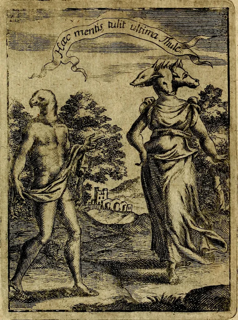 An illustration from Theatrum ethnico idololatrieum politico historicum, ethnicorum idololatrias, simulacra, templa, sacrificia & deos, illorum origines, ritus & caeremonias, quae in perficiendis sacris, fuerunt observata, quidque illis indicare voluerint, representans, 1699, leaf 268