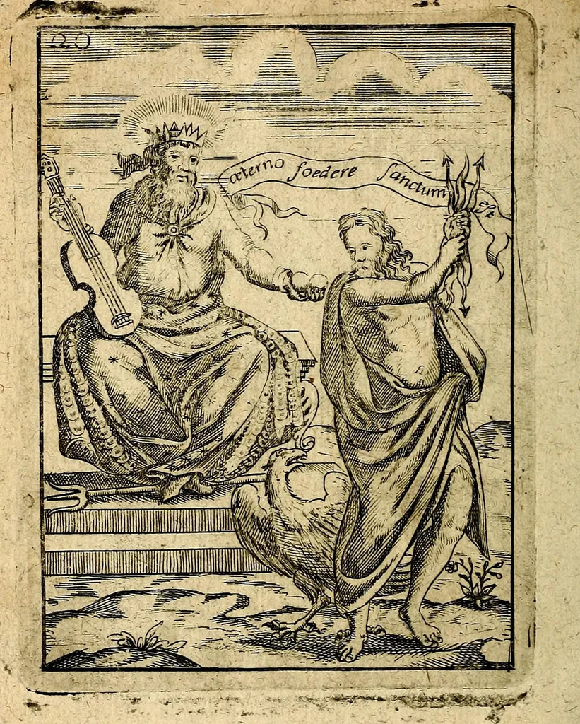 An illustration from Theatrum ethnico idololatrieum politico historicum, ethnicorum idololatrias, simulacra, templa, sacrificia & deos, illorum origines, ritus & caeremonias, quae in perficiendis sacris, fuerunt observata, quidque illis indicare voluerint, representans, 1699, leaf 273