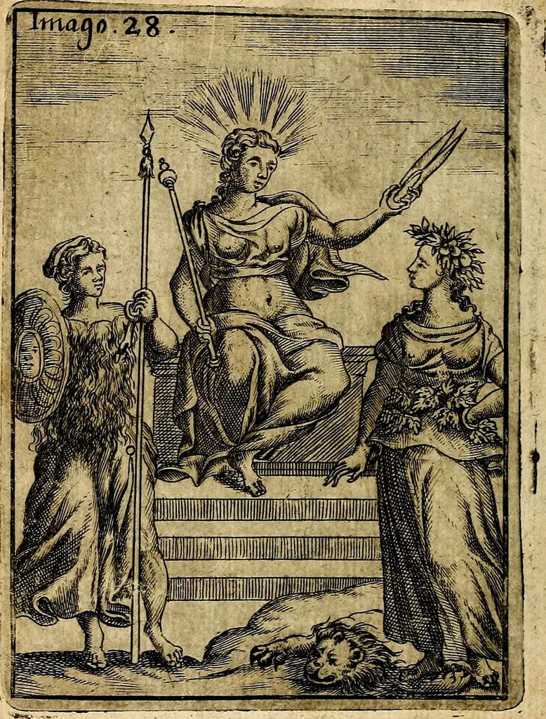 An illustration from Theatrum ethnico idololatrieum politico historicum, ethnicorum idololatrias, simulacra, templa, sacrificia & deos, illorum origines, ritus & caeremonias, quae in perficiendis sacris, fuerunt observata, quidque illis indicare voluerint, representans, 1699, leaf 283